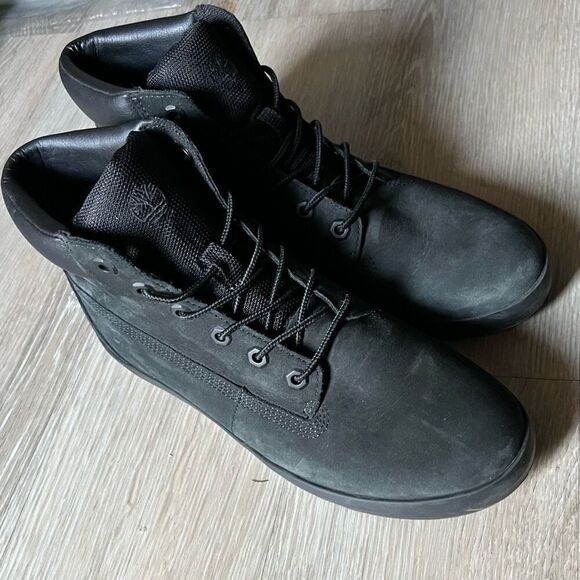 Timberland High Top Sneaker Black Numbuck Suede Leather Londyn 10 Non Slip 10 - Picture 2 of 12